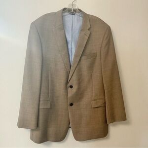 Tommy Hilfiger Men's Beige 100% Wool Blazer with Silky Lining Shoulder Pads EUC